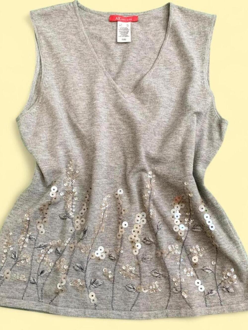 Coquette fairycore sequin + embroidered floral top.